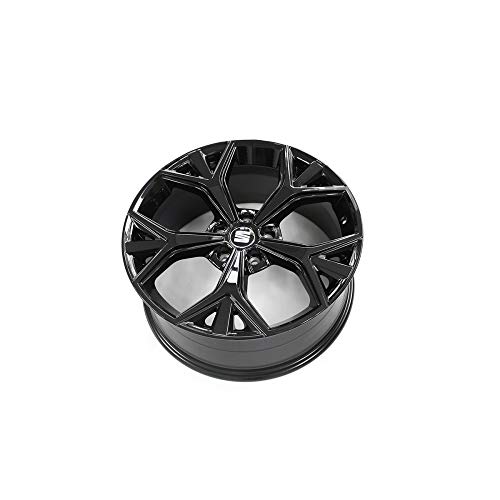 Seat 575071499F041 Aluminiumfelge 19 Zoll Tuning Felge 8Jx19H2 ET45 Lochkreis 5x112 Leichtmetallfelge, schwarz glänzend