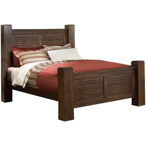 Progressive Furniture Trestlewood King Post Bed Mesquite Pine Cover