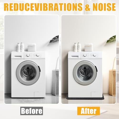 Antivibrationsmatte Waschmaschine 60×60 cm, Beidseitig Rutschfeste & Wasserdichte Unterlage für Waschmaschine,Trockner & Kühlschrank – Antirutschmatte Bodenschutzmatte für Haushaltsgeräte