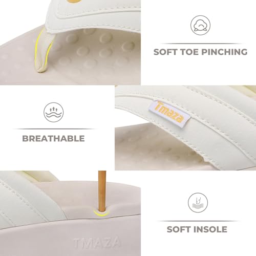 Image of Womens Platform Arch Support Flip Flops | Summer Wedge orthotic Slide Sandals footbed Thong Sandals for Pool Beach