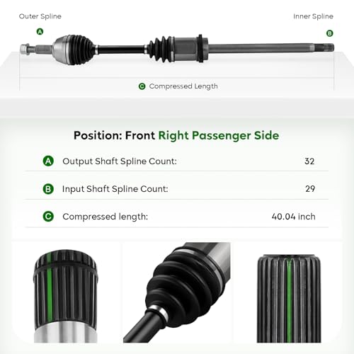 Front Right Passenger Side CV Axle Shaft Assembly Fit for Nissan Maxima V6 3.5L 2009 2010 2011 2012 2013 2014 (for S SV Model Only) by Youxmoto - Used condition - Image 4