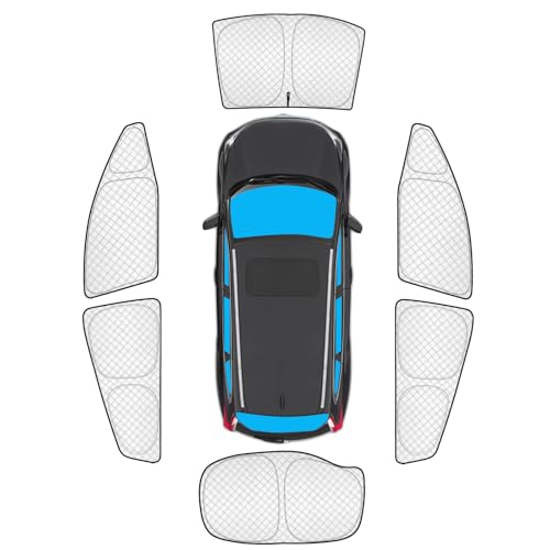 Image of KMF 6pcs Sun Shades for Toyota Prius Hatchback 2016-2022 Accessories (Not for Prius C or V),Full Car Window Covers Sunshade for Windshield Side Rear, UV Block and Privacy Blackout for Camping