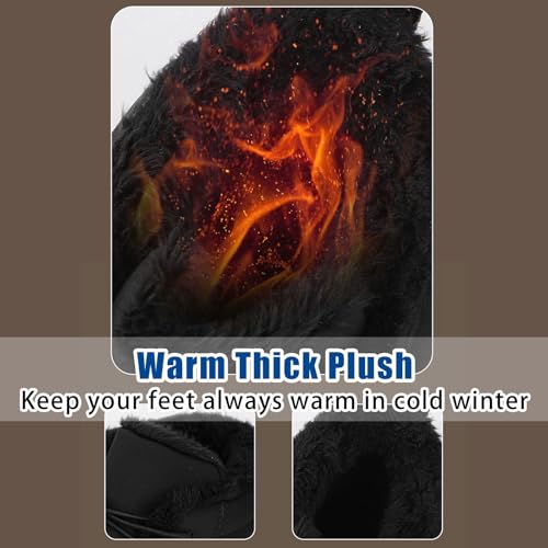Image of Men's Women's Winter Barefoot Hiking Boots, Slip On Warm Zero Drop Snow Boots, Wide Toe Box Booties, Waterproof Shoes Sneakers Hike Shoes for Hiking Walking Outdoor Unisex