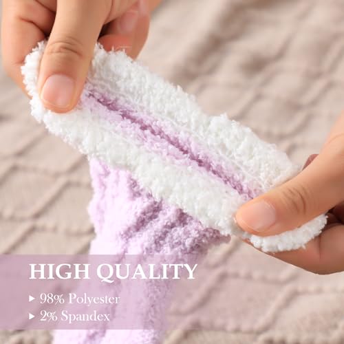 Pleneal Fuzzy Socks for Women - Non Slip Socks Womens, Slipper socks Hospital Sock with Grips for Women, Warm Fluffy Sock3