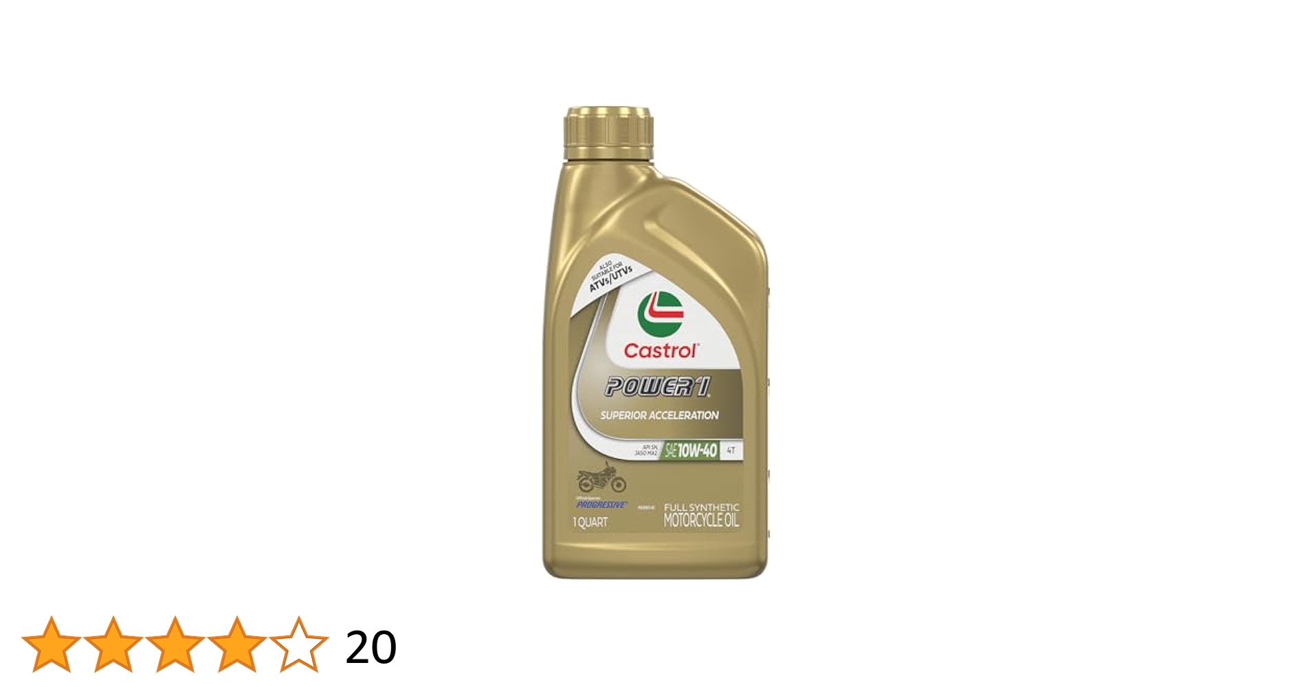 Castrol POWER 1 10W-40 エンジンオイル Amazon.com: Castrol Power1 4T 10W-40 Full Synthetic