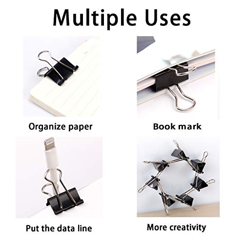 Extra Large Binder Clips 2 Inch (48 Pack), Big Paper Clamps for Office and Home Supplies, Black