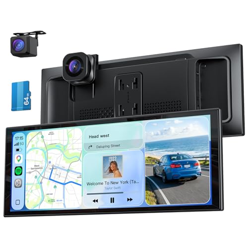 1026-Wireless-60FPS-CarPlay-Screen-with-4K-Dash-Cam-HD-Backup-Camera 10.26" Wireless 60FPS CarPlay Screen with 4K Dash Cam & HD Backup Camera - Image 1