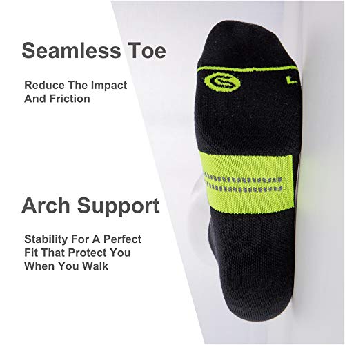 Image of CS CELERSPORT Men's Ankle Running Socks with Cushion, Arch Support Low Cut Athletic Tab Socks for Men Women 6 Pack