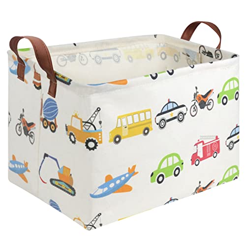 FXOLCSHE Rectangular Car basket,Car toy storage box,Collapsible Car Storage basket for boys,Waterproof PE Coating Storage,bedroom decor,Nursery...