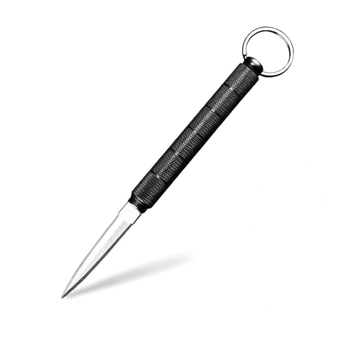 GALLY Pocket Cutter & Emergency Window Breaker with Keychain | Stainless Steel Utility Knife for Car Glass Breaking, Box & Letter Opening | Compact Survival & Travel Tool (Black)