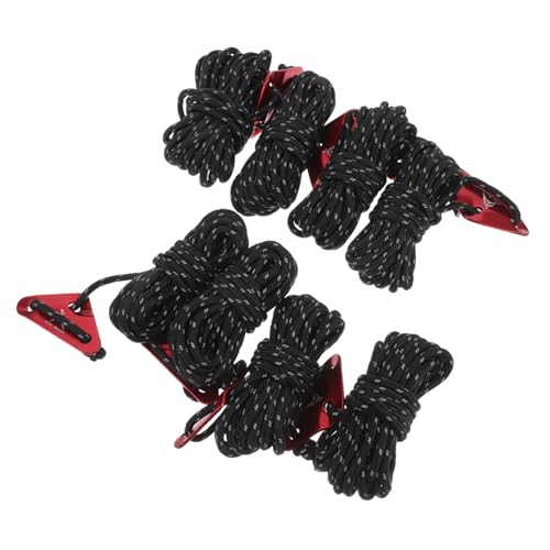 Mikikit 8pcs Reflective Windproof Tent Rope for Camping Strong Hauling Lines Adjustability Outdoor Gear for Tree Climbing Tent Setup