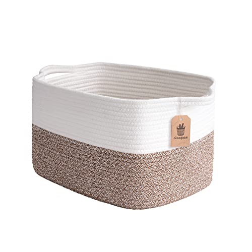 Goodpick Cube Storage Bins - Shelf Baskets for Storage Toys Storage Basket Towel Book Cloth Storage Bins for Office Woven Basket for Shelves Baby Laundry Basket Closet Storage Basket, 13.4''x9.8''x9''