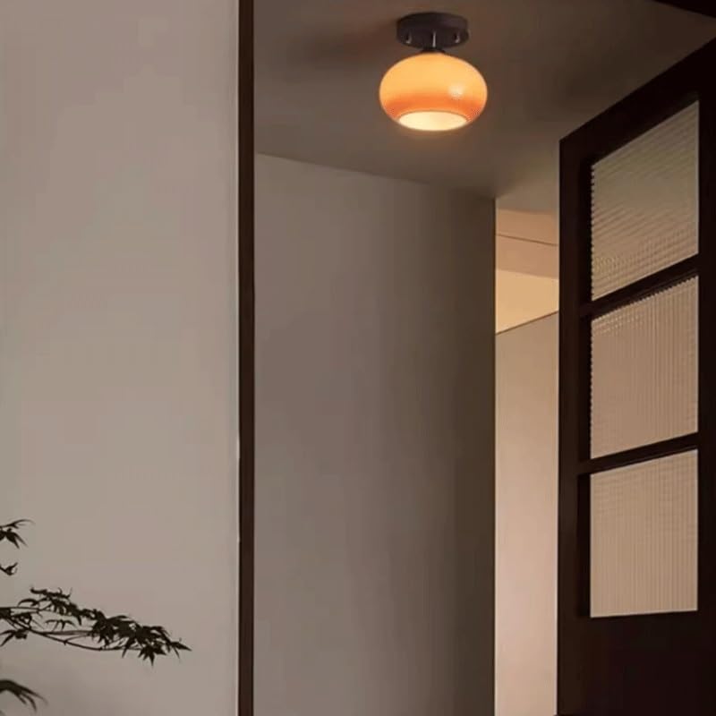 Plafonnier en verre rétro à intensité variable 3 couleurs avec douille E27 - 2
