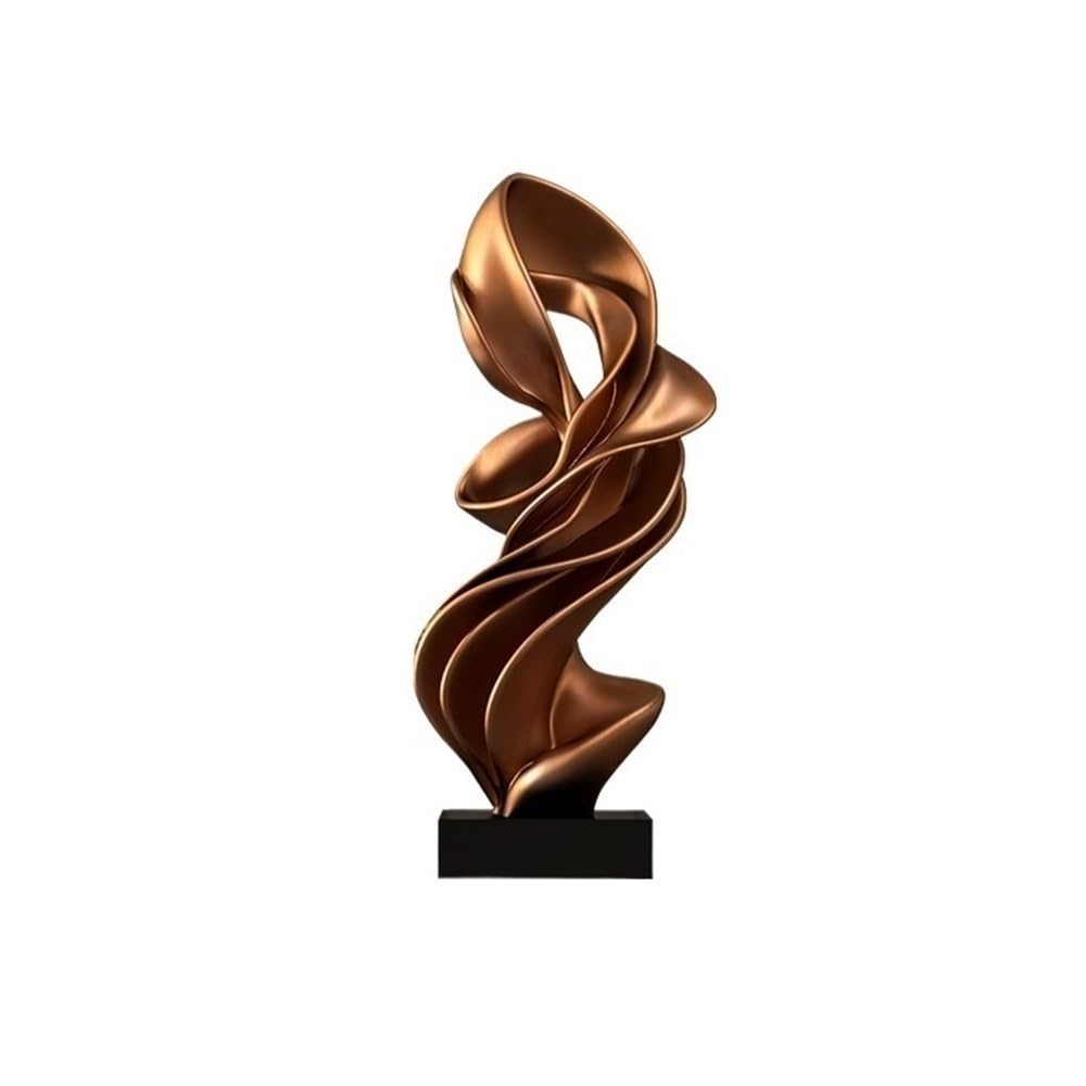 Statue en céramique d'art abstrait doré pour décoration de table de salon