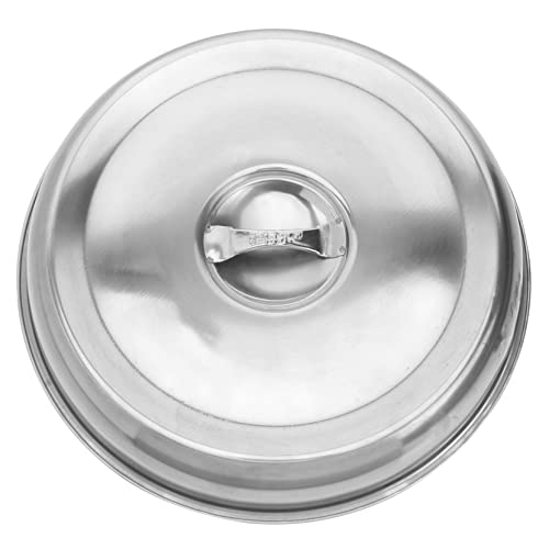 MOTHNUR Tapa Redonda para Bistec 24x4 Cm de Acero Inoxidable Resistente Cubierta Protectora Alimentos Multiusos para Cocina Profesional y Restaurante