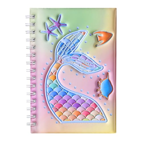 MUDOR Reusable Sticker Book for Collecting - A5 Album Organizer with 3D Puffy Cover 40 Sheets (80 Pages) Silicone Release Paper Blank Sticker Storage Collection Book for Kids Girls Adults (Fish)