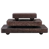 Contenuto della confezione: questo set include 3 supporti per presentazioni in legno di dimensioni distinte, grandi (21 cm x 12 cm x 4,72 pollici), medie (16 cm x 10 cm x 3,94 cm L) e piccole (11 cm x 8 cm (L x l). Le varie dimensioni consentono di presentare oggetti di diverse dimensioni