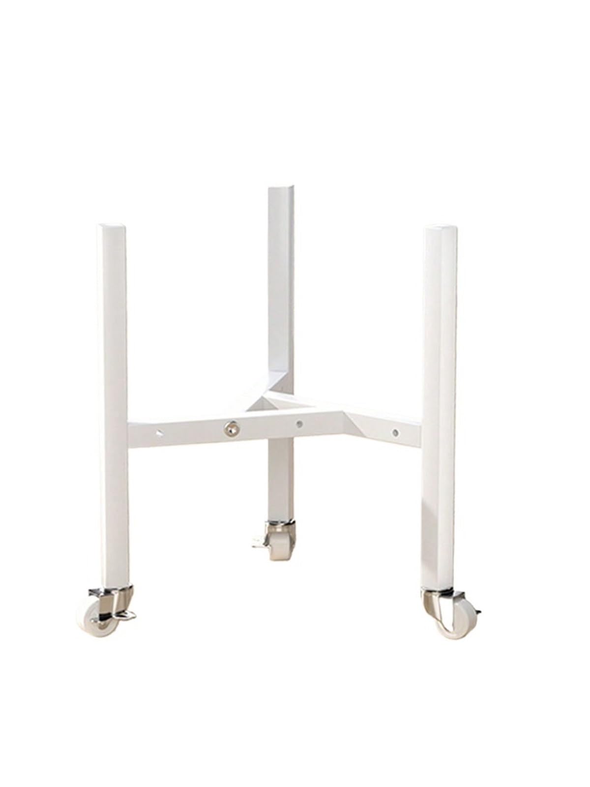 PSNKLMM Adjustable Plant Stand Fits Pot Metal Planter Easy Assembly Expandable Shelves Furniture(White 30CM wheels)
