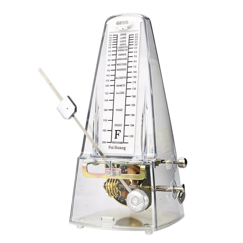 87 × 201 × 110 mm. Metrónomo mecánico: mecanismo de metal metrónomo transparente, máquina rítmica universal para música adecuada para piano, violín, teclado, bajo, guitarra Guzheng tambor Qinge