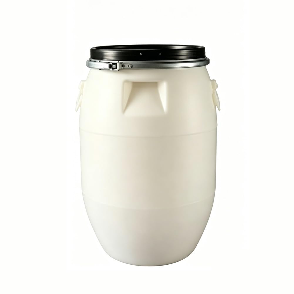 GZHERVICES Large Plastic Blue Open Top Storage Barrel Drum Keg With Lid And Latch Ring, Open Head Lab Pack Drum Made Of Durable, For Shipping And Storage