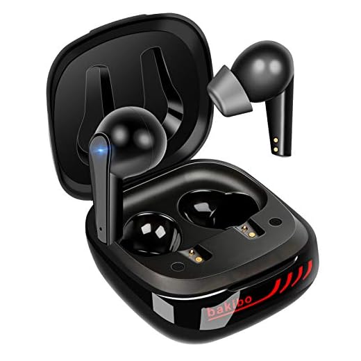 bakibo Auriculares Inalámbricos Bluetooth 5.1, TWS Deportivos In-Ear Auriculares con Micrófono IPX7 Verdadero Sonido Estéreo Auriculares LCD Estuche de Carga, 30 Horas de Duración, Control Táctil