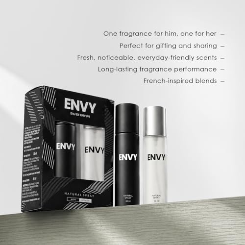 Image of ENVY Natural Spary Perfume Gift Pack For Women & Men - 30ML Each | Eau de Parfum | Long Lasting Luxury Scent Perfume Fragrance