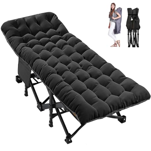 LILYPELLE Folding Camping Cot W/Mattress, 78