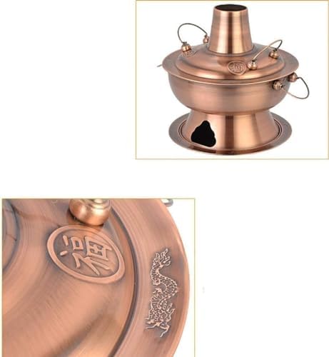 Authentic Chinese Copper Charcoal Hot Pot - 32cm Beijing Style Charcoal Heated Steam Pot for Kitchen Catering, Cooking Tools, Traditional Cookware