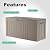 MAIUSCOLI Outdoor Waterproof Resin Storage Deck Box Lockable Outside Bench UV Resistant Bin Patio Porch Furniture Pool Float Garden Tool Cushion (Grey, 90 Gallon)