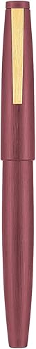 Miniatura 4 de Jinhao 80 Pluma estilográfica de fibra de carbono cepillada, plumín fino de iridio, rojo vino con clip dorado