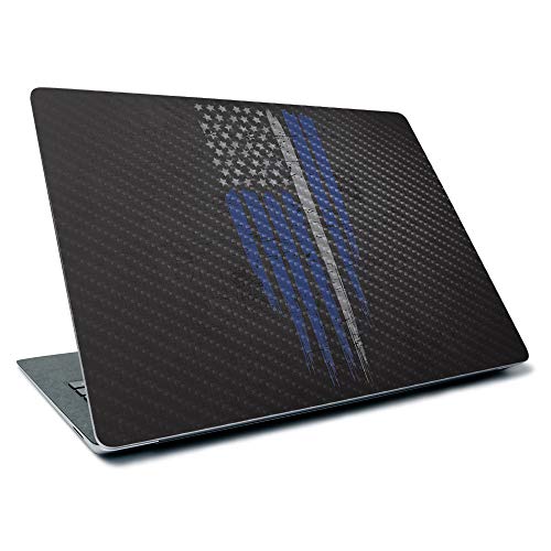 Image of MightySkins Carbon Fiber Skin for Microsoft Surface Laptop 3 13.5 inch (2019) - Thin White Line,Textured Carbon Fiber Finish,Easy to Apply, Remove, and Change Styles,