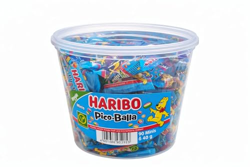 minafood Bundle für Haribo Pico-Balla Minis 90x10g + Notizblock