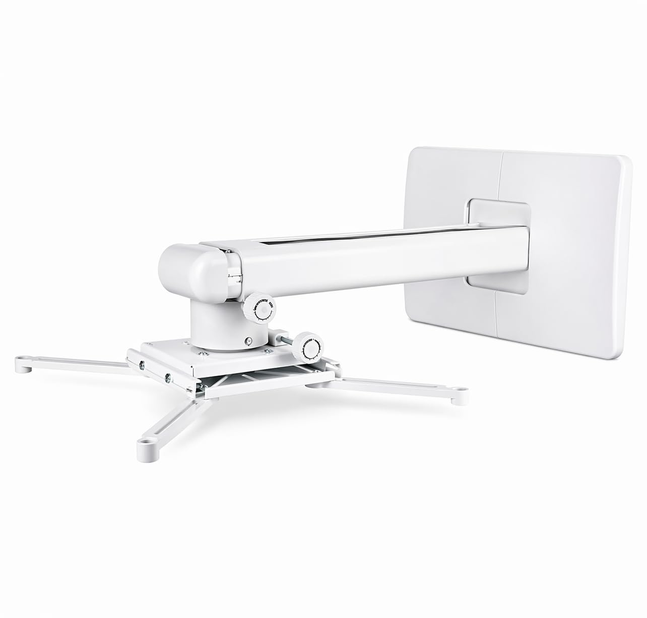 Multibrackets Supporto da Parete per Proiettore a Corta Distanza Bianco – Regolabile 31–71 cm, fino a 15 kg, Regolazione Fine 3 Assi, Gestione Cavi, Installazione Professionale