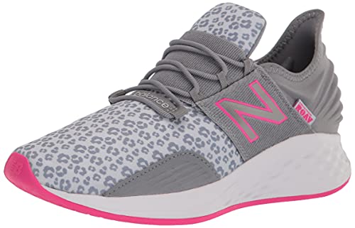 Image of New Balance Kid's Fresh Foam Roav V1 Lace-up Sneaker, Moon Dust /Steel /Silver Metallic, 1 Wide Little Kid