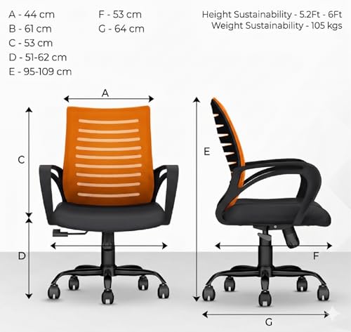 Image of Ergonomic 360 Swivel Office Chair for Home & Office Work with Back Support |Tilting & Height Adjustable Mechanism | Revolving Computer Chair for Home Study Use | Gaming Style Boss Chair