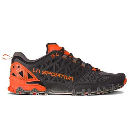 La Men's Bushido II Running Shoe, Carbon/Tangerine, 43