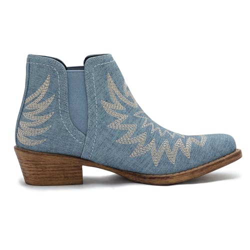 Image of GLOBALWIN Women's Cowgirl Boots Pull On Ankle Booties