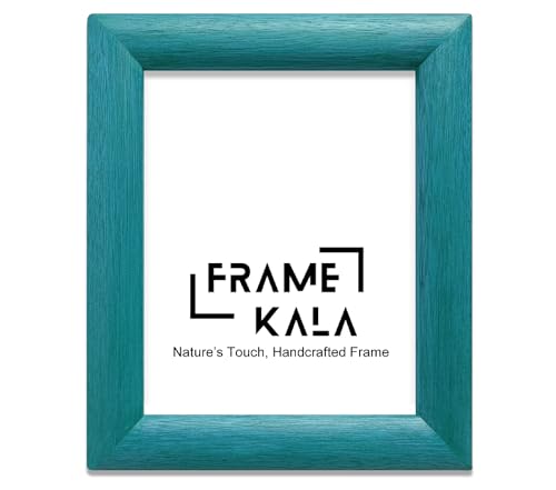 Image of Handmade Blue Wooden Photo Frame, 8 x 10 inch Display for Artworks, Pictures and Photos of Your Loved Ones, Best for Home, Office, Wall Decor, Living Room, Bedroom, Blue Wave