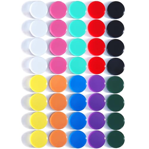 DUJEQM Aimant Puissant, 40Pcs 10 Couleurs Aimant Frigo | Aimants Tableau Magnétique | Mini Magnet Frigo | 10 Couleurs Petit Aimants Plat | Aimant Tableau Blanc Aiment pour École, Cuisine et Bureau