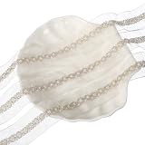 Specification: Materiel: Polyester, Perle; Couleur: Ruban Blanc/Perles Blanches; Longueur Garniture: 182cm / 2 Yards; Largeur Garniture: 1cm / 0.39 inch; Contenu du Paquet: 1Pcs x Garniture Perlee
