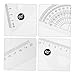 VILLCASE Math Ruler Protractor Triangle Set 20cm Geometric Set Professional Measuring Tool for Architects Engineers Students