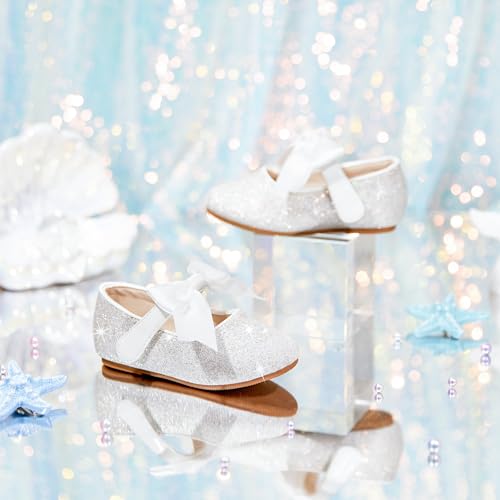 Image of PHIRAMIN Tollder Girl Dress Shoes - Little Girl Ballet Flats for Wedding Party