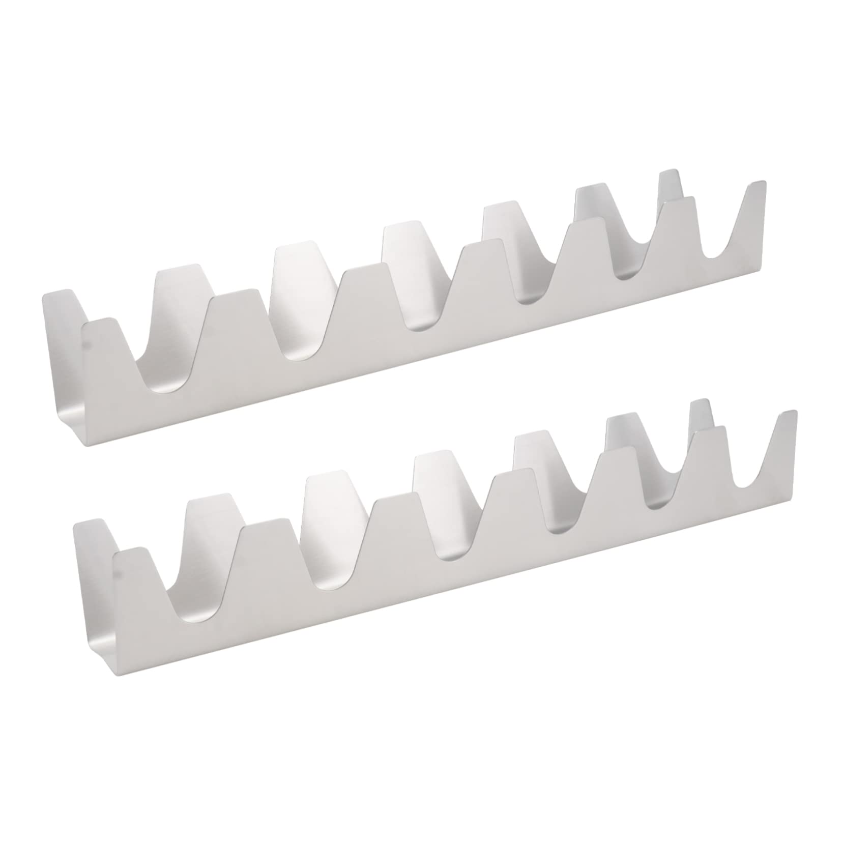 FUNOMOCYA Cooking Rack for Tacos 2pcs Silver Taco Holder Grill Rack Easy to Clean Dishwasher Safe