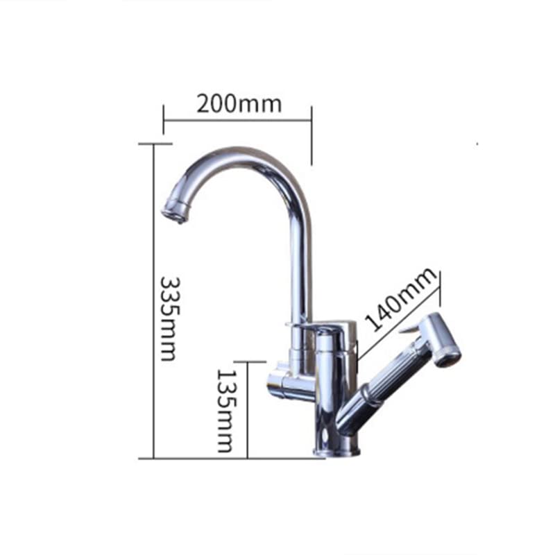 Robinet de cuisine multifonction mitigeur évier rotatif 360 en laiton chromé