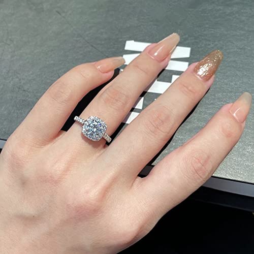 2.6 Ctw Moissanite Wedding Ring Set for Women Platinum Plated Silver 3 Pieces Bridal Ring Set Engagement Ring Set White Gold Bridal Set Anniversary Promise Rings for Her4
