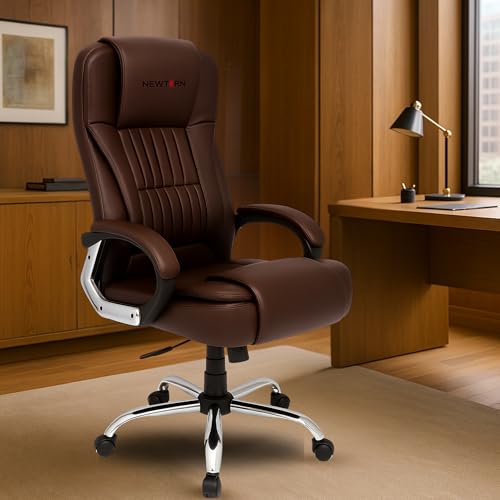 Image of NEWTURN� Dragon High Back Premium Leatherette Soft Double Cushioned Work from Home /Office /Desk /Computer revolving Chair with Heavy Duty Metal Wheel Base & 3 Yrs Parts replc. wty