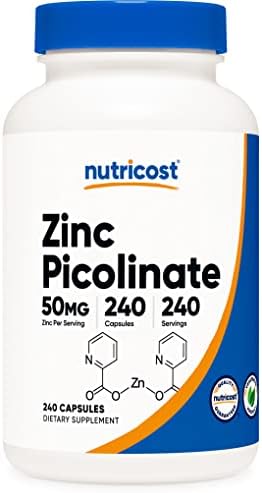 Nutricost Zinc Picolinate 50mg, 240 Vegetarian Capsules - Gluten Free and Non-GMO (240 Caps)