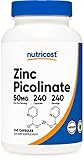 Nutricost Zinc Picolinate 50mg, 240 Vegetarian Capsules - Gluten Free and Non-GMO (240 Caps)