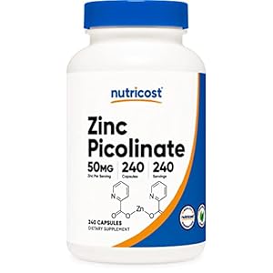 Nutricost Zinc Picolinate 50mg, 240 Vegetarian Capsules – Gluten Free and Non-GMO (240 Caps)