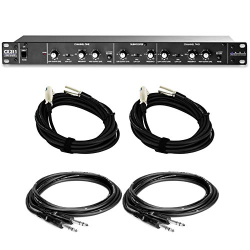 ART CX311 Crossover Bundle with 2 XLR & 2 TRS Cables (5 Items)